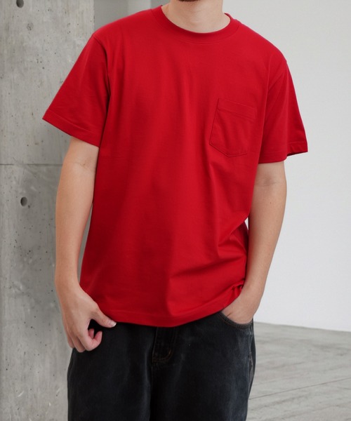 NILWAY(ニルウェイ)の「USAコットン 天竺ポケット付き半袖Tシャツ &&ボーダーTシャツ(Tシャツ/カットソー・メンズ・ホワイト系1/ブラウン/ホワイト系/レッド/ブルー/イエロー/オフホワイト/ブラック系/グレー系/ブラック/グレー・MEDIUM/X-LARGE/LARGE)」の11枚目の写真