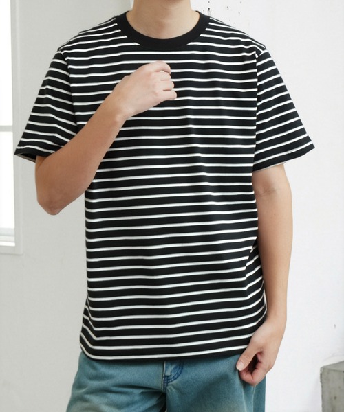 NILWAY(ニルウェイ)の「USAコットン 天竺ポケット付き半袖Tシャツ &&ボーダーTシャツ(Tシャツ/カットソー・メンズ・ホワイト系1/ブラウン/ホワイト系/レッド/ブルー/イエロー/オフホワイト/ブラック系/グレー系/ブラック/グレー・MEDIUM/X-LARGE/LARGE)」の20枚目の写真