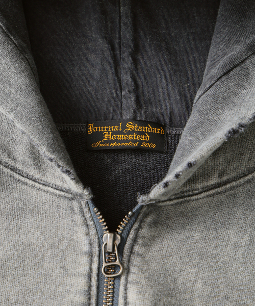 JOURNAL STANDARD J.S HOMESTEAD(ジャーナルスタンダードホームステッド)の「J.S.Homestead / パシフィック 裏毛 ジップ パーカー(Tシャツ/カットソー・メンズ・ブラック/ライトグレー/パープル・LARGE/MEDIUM)」の14枚目の写真