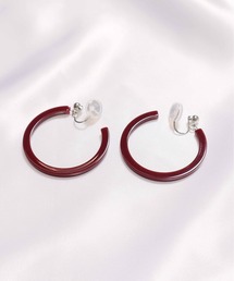 【M2SUQARED/エムツースクエア】べっ甲カラーフープイヤリング/大ぶり・軽やか・シンプルアクセサリー