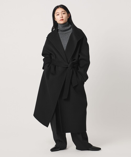 MARW UNITED ARROWS(マルゥ ユナイテッドアローズ)の「<MARW UNITED ARROWS>スタンドカラー リバー ロングコート(その他アウター・レディース・ブラック/ダークグレー・38/36)」の3枚目の写真
