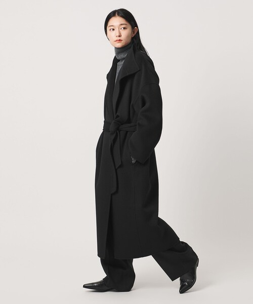 MARW UNITED ARROWS(マルゥ ユナイテッドアローズ)の「<MARW UNITED ARROWS>スタンドカラー リバー ロングコート(その他アウター・レディース・ブラック/ダークグレー・38/36)」の4枚目の写真