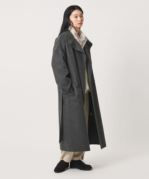 MARW UNITED ARROWS(マルゥ ユナイテッドアローズ)の「<MARW UNITED ARROWS>スタンドカラー リバー ロングコート(その他アウター・レディース・ブラック/ダークグレー・38/36)」の5枚目の写真
