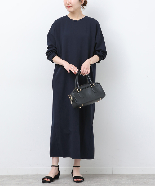 JOURNAL STANDARD relume（ジャーナルスタンダード　レリューム）の「《WEB限定追加》NONIRONジョーゼットワンピース（ワンピース・レディース・ブラック/ネイビー・FREE）」の2枚目の写真
