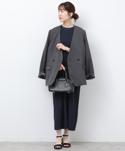 JOURNAL STANDARD relume（ジャーナルスタンダード　レリューム）の「《WEB限定追加》NONIRONジョーゼットワンピース（ワンピース・レディース・ブラック/ネイビー・FREE）」の13枚目の写真