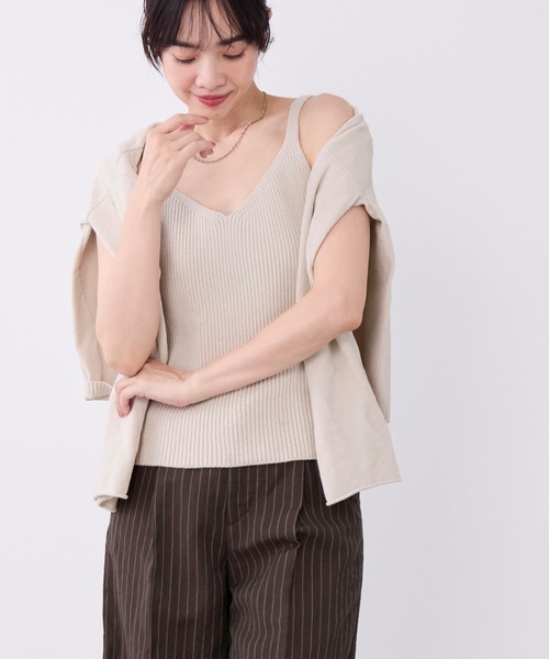 MICA&DEAL(マイカ&ディール)の「モールヤーンリブニットキャミソール(ニット/セーター・レディース・チャコールグレー/ブラウン/アイボリー・FREE)」の12枚目の写真