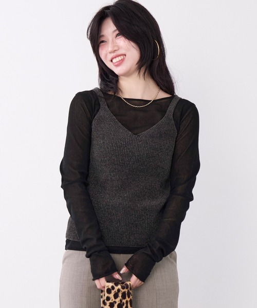 MICA&DEAL(マイカ&ディール)の「モールヤーンリブニットキャミソール(ニット/セーター・レディース・チャコールグレー/ブラウン/アイボリー・FREE)」の19枚目の写真