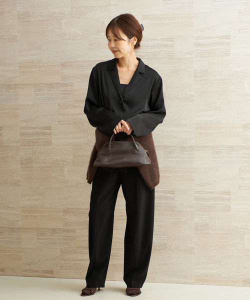 plage(プラージュ)の「dull satin classic シャツ(シャツ/ブラウス・レディース・ブラック/アイボリー・FREE)」の3枚目の写真