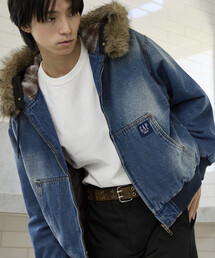 PUBLUX × GAP/ギャップ <セットアップ対応>別注 フェイクファー 付 フーデッド ブルゾン 限定