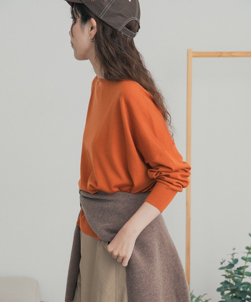 URBAN RESEARCH DOORS(アーバンリサーチドアーズ)の「ウォッシャブルウールワイドプルオーバー(ニット/セーター・レディース・カーキ/オレンジ/ベージュ系その他/ブルー系その他・FREE)」の11枚目の写真