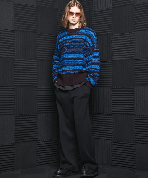 MAISON SPECIAL(メゾンスペシャル)の「《UNISEX》シャイニーストライプへリンボーンプライムワイドニットパンツ/Shiny Stripe Herringbone Prime-Wide Knit Pants【MAISON SPECIAL/メゾンスペシャル】■セットアップ対応■(その他パンツ・メンズ・チャコールグレー/ブラック・0/1/2)」の17枚目の写真