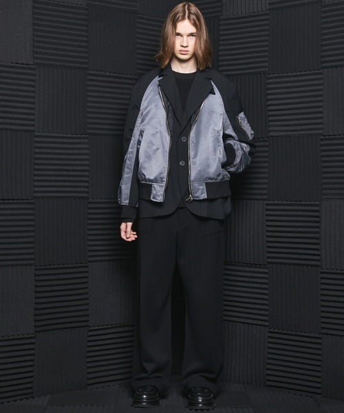MAISON SPECIAL(メゾンスペシャル)の「《UNISEX》シャイニーストライプへリンボーンプライムワイドニットパンツ/Shiny Stripe Herringbone Prime-Wide Knit Pants【MAISON SPECIAL/メゾンスペシャル】■セットアップ対応■(その他パンツ・メンズ・チャコールグレー/ブラック・0/1/2)」の18枚目の写真