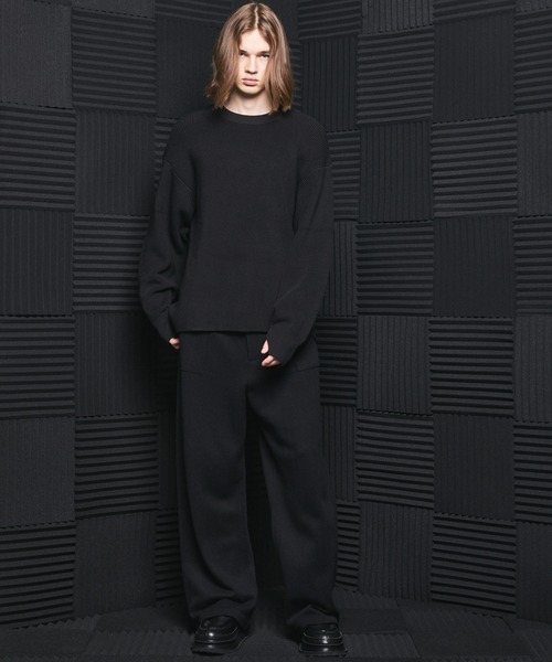 MAISON SPECIAL(メゾンスペシャル)の「《UNISEX》シャイニーストライプへリンボーンプライムワイドニットパンツ/Shiny Stripe Herringbone Prime-Wide Knit Pants【MAISON SPECIAL/メゾンスペシャル】■セットアップ対応■(その他パンツ・メンズ・チャコールグレー/ブラック・0/1/2)」の19枚目の写真