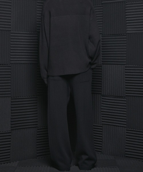 MAISON SPECIAL(メゾンスペシャル)の「《UNISEX》シャイニーストライプへリンボーンプライムワイドニットパンツ/Shiny Stripe Herringbone Prime-Wide Knit Pants【MAISON SPECIAL/メゾンスペシャル】■セットアップ対応■(その他パンツ・メンズ・チャコールグレー/ブラック・0/1/2)」の10枚目の写真