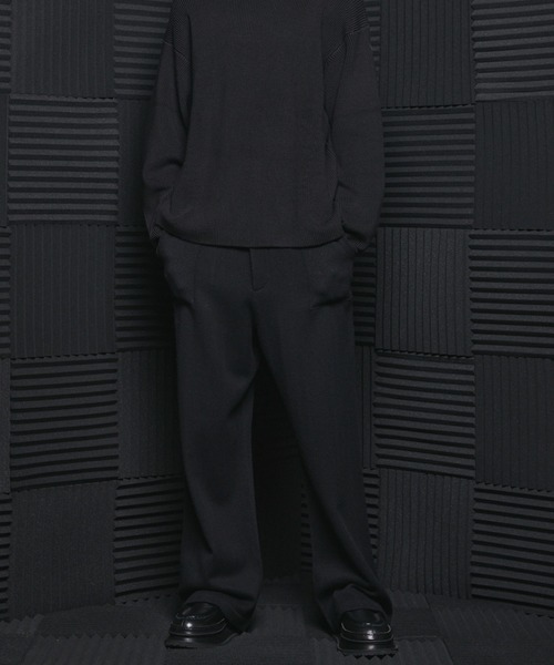 MAISON SPECIAL(メゾンスペシャル)の「《UNISEX》シャイニーストライプへリンボーンプライムワイドニットパンツ/Shiny Stripe Herringbone Prime-Wide Knit Pants【MAISON SPECIAL/メゾンスペシャル】■セットアップ対応■(その他パンツ・メンズ・チャコールグレー/ブラック・0/1/2)」の12枚目の写真