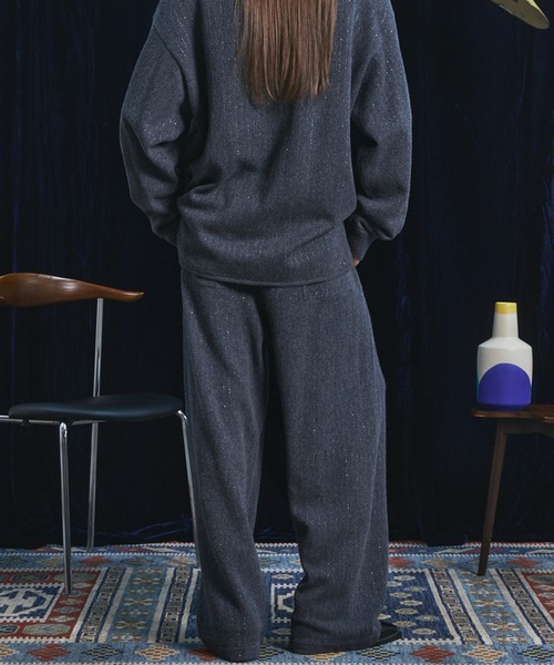 MAISON SPECIAL(メゾンスペシャル)の「《UNISEX》シャイニーストライプへリンボーンプライムワイドニットパンツ/Shiny Stripe Herringbone Prime-Wide Knit Pants【MAISON SPECIAL/メゾンスペシャル】■セットアップ対応■(その他パンツ・メンズ・チャコールグレー/ブラック・0/1/2)」の13枚目の写真