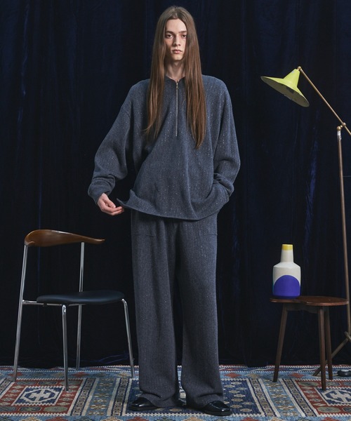 MAISON SPECIAL(メゾンスペシャル)の「《UNISEX》シャイニーストライプへリンボーンプライムワイドニットパンツ/Shiny Stripe Herringbone Prime-Wide Knit Pants【MAISON SPECIAL/メゾンスペシャル】■セットアップ対応■(その他パンツ・メンズ・チャコールグレー/ブラック・0/1/2)」の22枚目の写真
