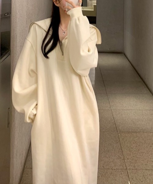 FAVORITO(ファヴォリート)の「リラックストレーナーワンピース(ワンピース・レディース・ベージュ/ネイビー/グレー・F)」の16枚目の写真