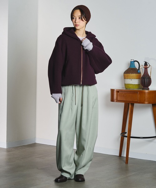 mici(ミチ)の「mici/SHORT HOODED JACKET(その他アウター・レディース・ネイビー/バーガンディー・M/S)」の7枚目の写真