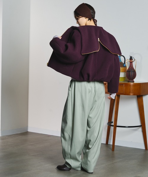 mici(ミチ)の「mici/SHORT HOODED JACKET(その他アウター・レディース・ネイビー/バーガンディー・M/S)」の8枚目の写真