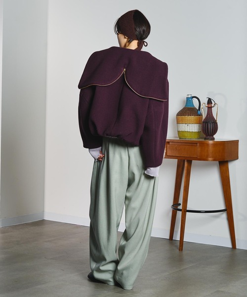 mici(ミチ)の「mici/SHORT HOODED JACKET(その他アウター・レディース・ネイビー/バーガンディー・M/S)」の9枚目の写真
