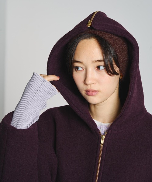 mici(ミチ)の「mici/SHORT HOODED JACKET(その他アウター・レディース・ネイビー/バーガンディー・M/S)」の11枚目の写真