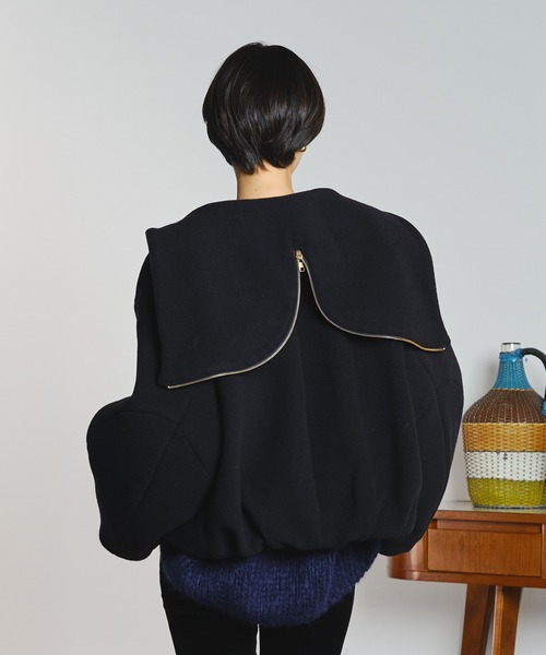 mici(ミチ)の「mici/SHORT HOODED JACKET(その他アウター・レディース・ネイビー/バーガンディー・M/S)」の15枚目の写真