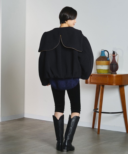 mici(ミチ)の「mici/SHORT HOODED JACKET(その他アウター・レディース・ネイビー/バーガンディー・M/S)」の18枚目の写真