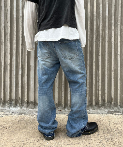 TEXX(テックス)の「TX901 切り替えフレアデニム(ミディアムブルー)(デニムパンツ・レディース・ブルー・36/34/32/30/26/28)」の4枚目の写真