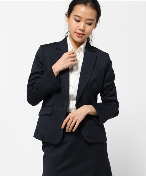 SUIT.(スーツ)の「【TREVIRA】セットアップスーツ ジャケット(スーツジャケット・レディース・ブラック/ネイビー・36/38/40/34)」の1枚目の写真