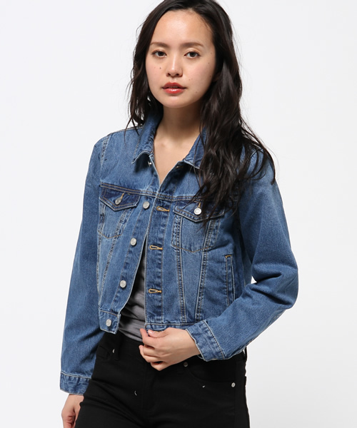 VENCEEXCHANGE（ヴァンスエクスチェンジ）の「ベーシックGジャン（デニムジャケット・レディース・スカイブルー/オフホワイト/ブルー・LARGE/MEDIUM）」の2枚目の写真