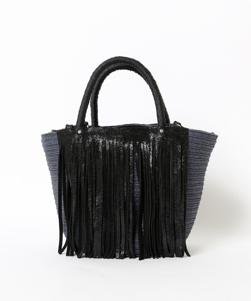 interstaple(インターステイプル)の「フリンジペーパーミニトート(トートバッグ・レディース・ブラック/シルバー/ゴールド・FREE)」の2枚目の写真