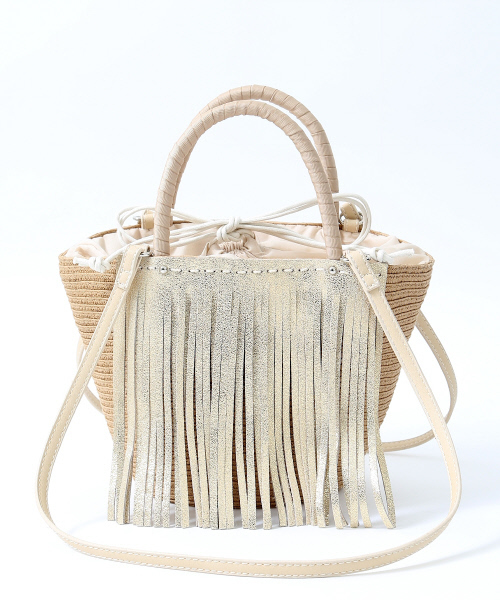 interstaple(インターステイプル)の「フリンジペーパーミニトート(トートバッグ・レディース・ブラック/シルバー/ゴールド・FREE)」の4枚目の写真