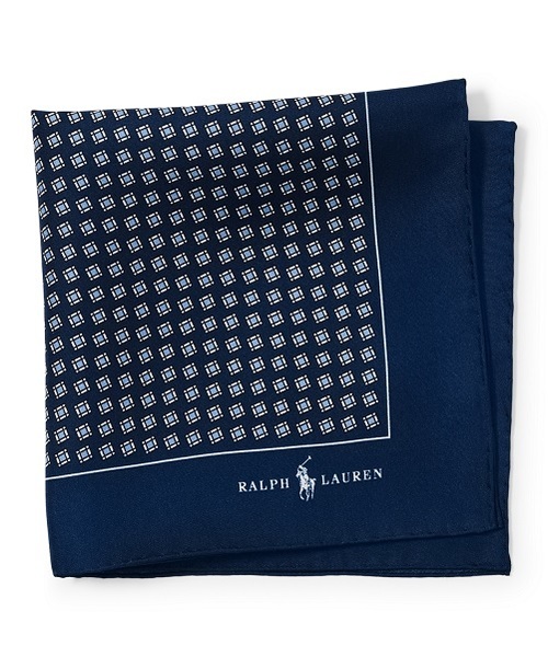 POLO RALPH LAUREN（ポロ ラルフ ローレン）の「シルク フーラード ポケット スクエア（バンダナ/スカーフ・メンズ・ネイビー/ピンク・ONE SIZE）」の2枚目の写真