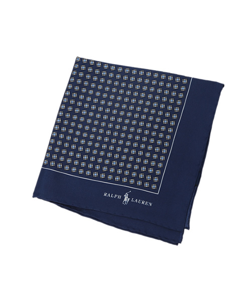 POLO RALPH LAUREN（ポロ ラルフ ローレン）の「シルク フーラード ポケット スクエア（バンダナ/スカーフ・メンズ・ネイビー/ピンク・ONE SIZE）」の7枚目の写真