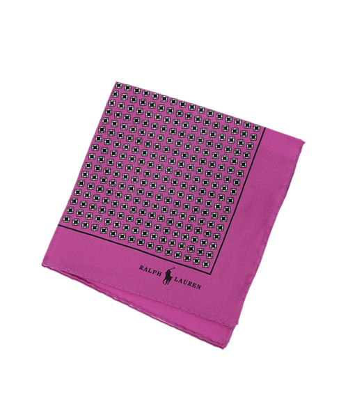 POLO RALPH LAUREN（ポロ ラルフ ローレン）の「シルク フーラード ポケット スクエア（バンダナ/スカーフ・メンズ・ネイビー/ピンク・ONE SIZE）」の8枚目の写真