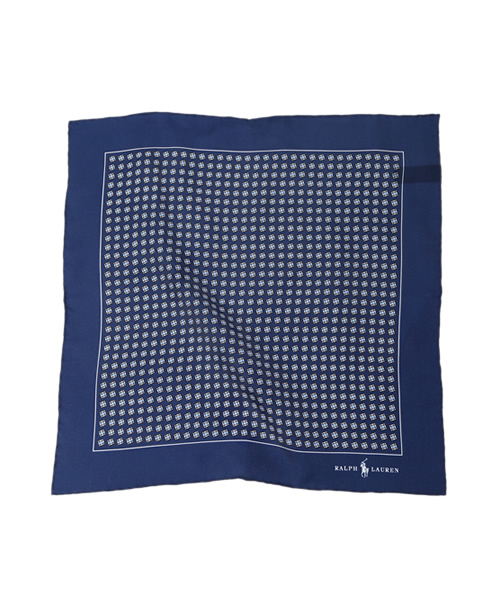 POLO RALPH LAUREN（ポロ ラルフ ローレン）の「シルク フーラード ポケット スクエア（バンダナ/スカーフ・メンズ・ネイビー/ピンク・ONE SIZE）」の3枚目の写真