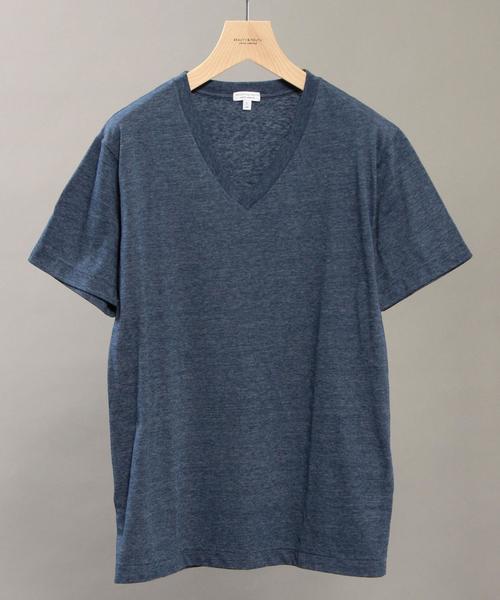 BEAUTY&YOUTH UNITED ARROWS（ビューティーアンドユースユナイテッドアローズ）の「BY ∴ トライブレンド Vネック Tシャツ◆（Tシャツ/カットソー・メンズ・グレー/オリーブ/コバルトブルー/ホワイト/ブラック・MEDIUM/SMALL/LARGE）」の5枚目の写真