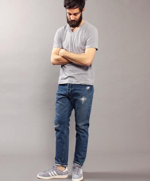 BEAUTY&YOUTH UNITED ARROWS（ビューティーアンドユースユナイテッドアローズ）の「BY ∴ トライブレンド Vネック Tシャツ◆（Tシャツ/カットソー・メンズ・グレー/オリーブ/コバルトブルー/ホワイト/ブラック・MEDIUM/SMALL/LARGE）」の15枚目の写真