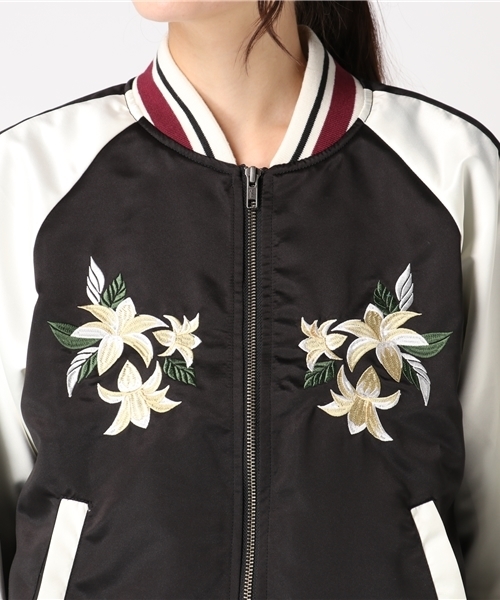 VENCEEXCHANGE(ヴァンスエクスチェンジ)の「刺繍スカジャン (スカジャン・レディース・ダークグリーン/ワインレッド/ブラック・MEDIUM)」の11枚目の写真