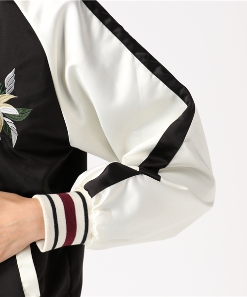 VENCEEXCHANGE(ヴァンスエクスチェンジ)の「刺繍スカジャン (スカジャン・レディース・ダークグリーン/ワインレッド/ブラック・MEDIUM)」の4枚目の写真