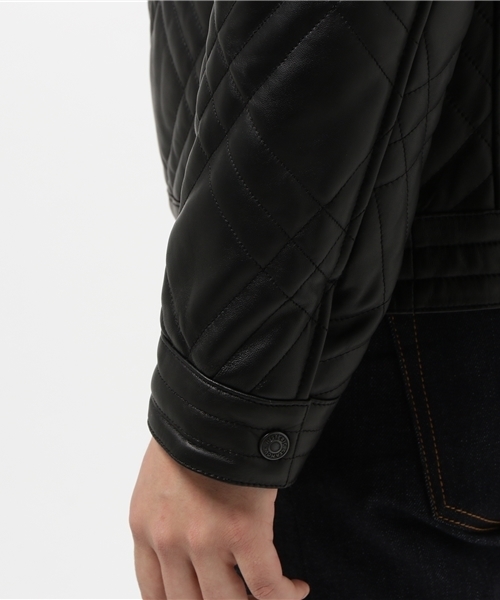 HYSTERIC GLAMOUR（ヒステリックグラマー）の「シープレザー キルティングシングルJK（ブルゾン・メンズ・ネイビー/ブラック・SMALL/MEDIUM/LARGE）」の9枚目の写真