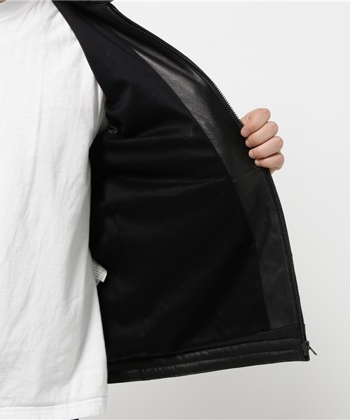 HYSTERIC GLAMOUR（ヒステリックグラマー）の「シープレザー キルティングシングルJK（ブルゾン・メンズ・ネイビー/ブラック・SMALL/MEDIUM/LARGE）」の10枚目の写真