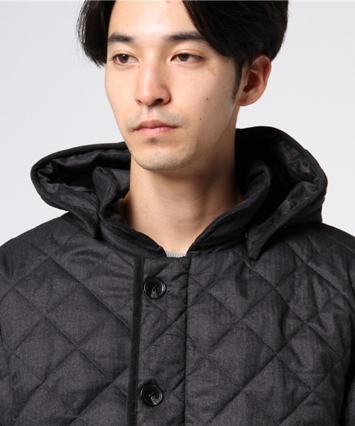 THE CASUAL(カジュアル)の「フード脱着キルトジャケット(ダウンジャケット/コート・メンズ・ワイン/ブラック/チャコール/ネイビー/ヘザーグレー/カモフラージュ/カーキ/キャメル/グレー系その他/ブラック系その他・M/S/XL/L)」の14枚目の写真