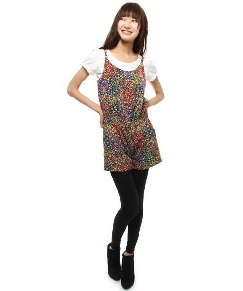 Khaju(カージュ)の「KHAJU:FLOWER COMBINATION(つなぎ/オールインワン・レディース・オレンジ/ピンク・ONE SIZE)」の1枚目の写真