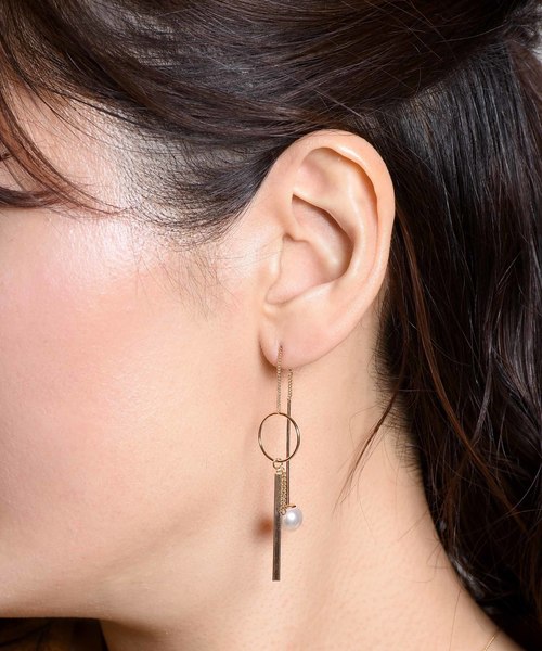 PLAIN CLOTHING（プレーンクロージング）の「リング×チェーンピアス【PLAIN CLOTHING】（ピアス（両耳用）・レディース・ゴールド/シルバー・FREE）」の8枚目の写真