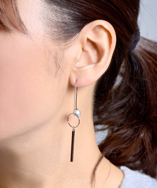 PLAIN CLOTHING（プレーンクロージング）の「リング×チェーンピアス【PLAIN CLOTHING】（ピアス（両耳用）・レディース・ゴールド/シルバー・FREE）」の9枚目の写真