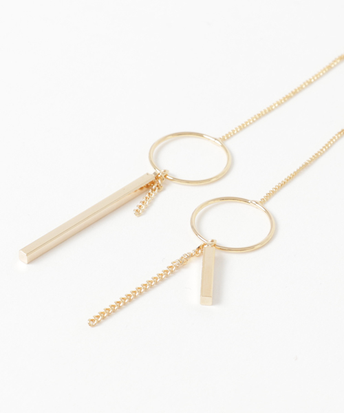PLAIN CLOTHING（プレーンクロージング）の「リング×チェーンピアス【PLAIN CLOTHING】（ピアス（両耳用）・レディース・ゴールド/シルバー・FREE）」の3枚目の写真