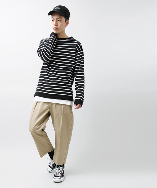 Dickies（ディッキーズ）の「∴WEGO/Dickiesハイウエストパンツ（チノパンツ・メンズ・ベージュ/ブラック・LARGE/MEDIUM）」の4枚目の写真