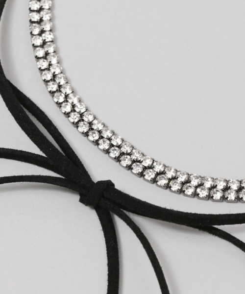 JEANASIS（ジーナシス）の「ビジューミックスチョーカー/763515（ネックレス・レディース・ブラック系その他2/ブラック系その他・FREE）」の6枚目の写真